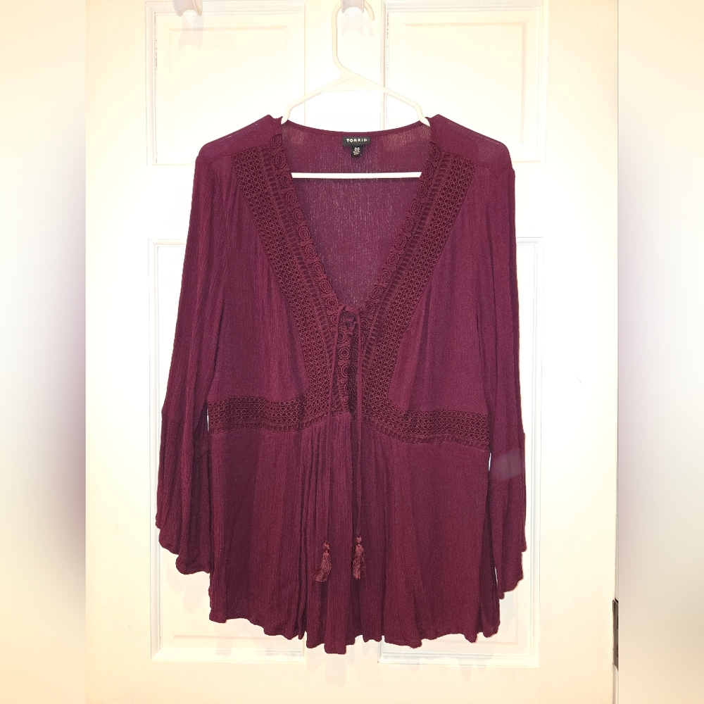 Torrid Boho Top with Crochet Details